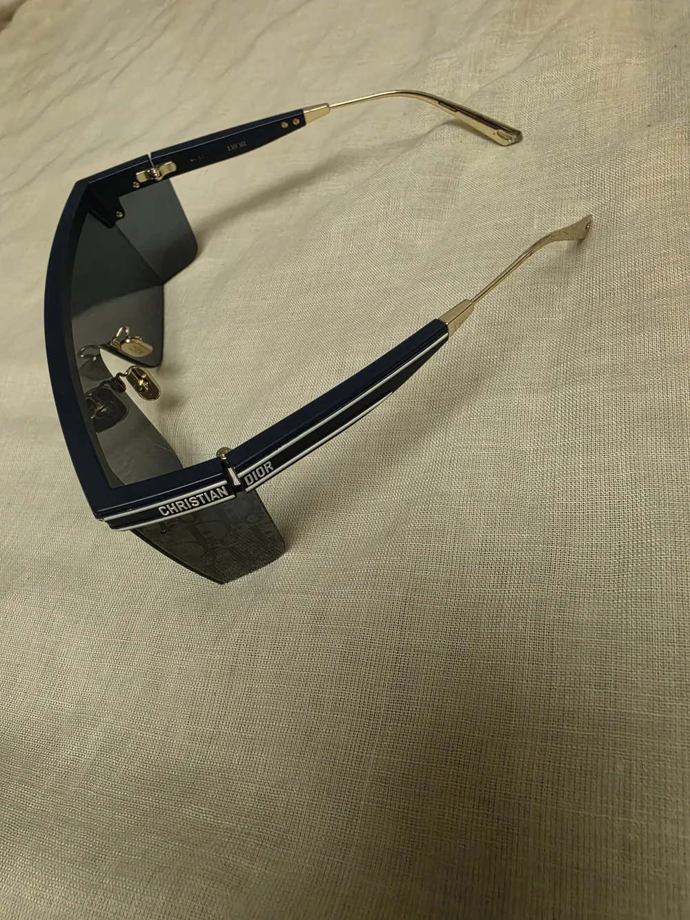 Dior Men’s Navy Logo Shield Sunglasses